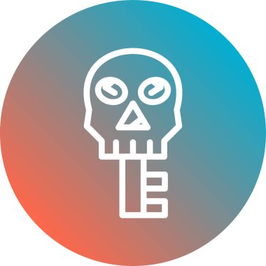 kafatası simgesi mavi arkaplanda izole edilmiş basit moda biçiminde