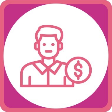 Bir kişi simgesinin vektör illüstrasyonu