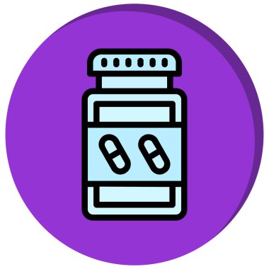 İlaç şişesi ikon vektör illüstrasyonu