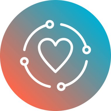 Kalp ikonu vektör illüstrasyonu