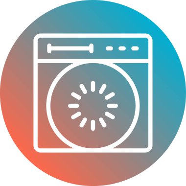 çamaşır makinesi simgesi soyut bir grupta izole