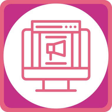 Web simgesini, basit vektör illüstrasyonunu izle