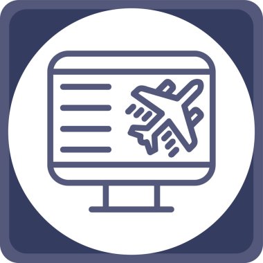 Uçuş bileti ikonu vektör illüstrasyonu