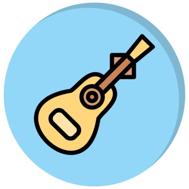 Gitar. Web simgesi basit illüstrasyon