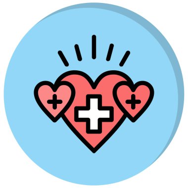 Kalp ikonu vektör illüstrasyonu