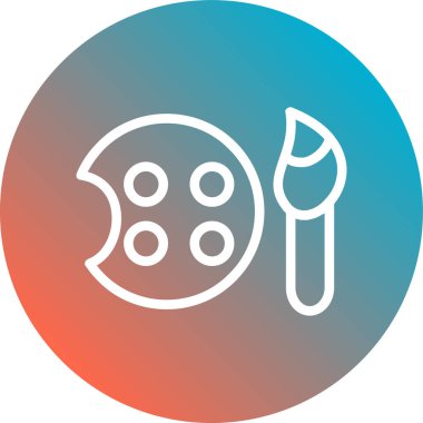 Boya fırçası simgesinin vektör illüstrasyonu