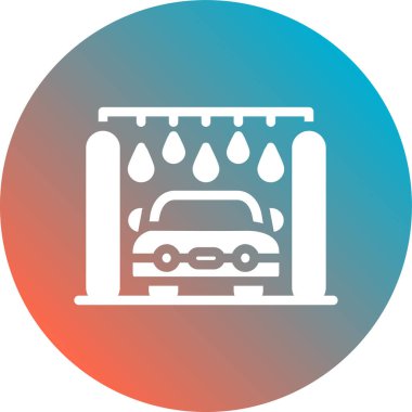 araba yıkama ikonu vektör illüstrasyonu
