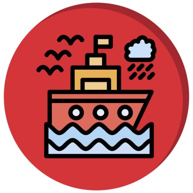 Tekne. Web simgesi basit illüstrasyon