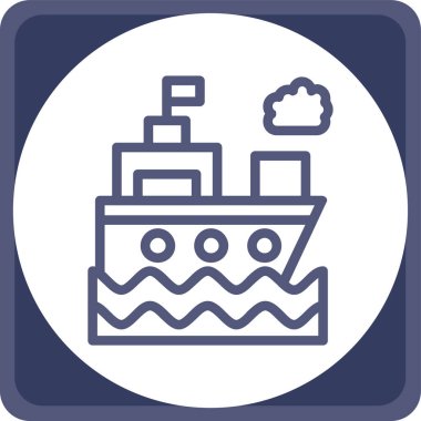 Gemi simgesinin vektör illüstrasyonu