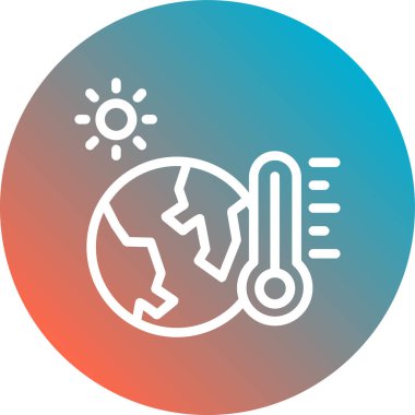 küresel ısınma vektörü simgesi modern basit illüstrasyon