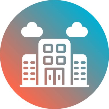 Modern yapı ikonu. ince çizgi biçimi illüstrasyonu