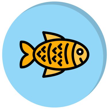 balık simgesi vektör illüstrasyonu