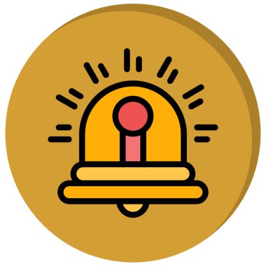 Alarm çanı simgesi. beyaz üzerinde izole edilmiş alarm çan vektör simgesi rengi