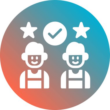 Çemberde mühendis simgesi, vektör illüstrasyonu