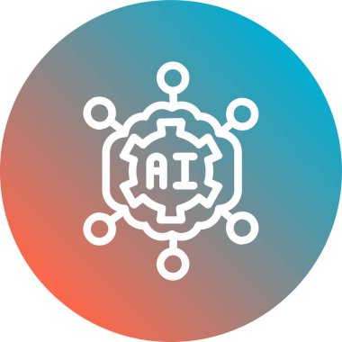 AI simge vektör çizim