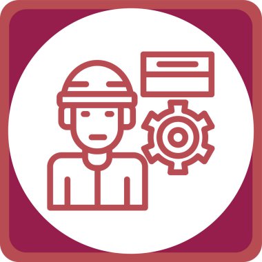 İnşaatçı. Web simgesi basit illüstrasyon