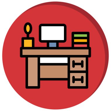 Bir masaüstü bilgisayar simgesinin vektör çizimi