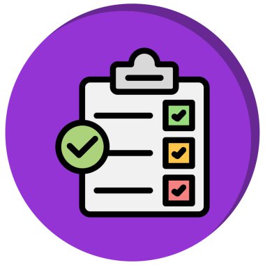 Kontrol listesi vektör çizgisi simgesi