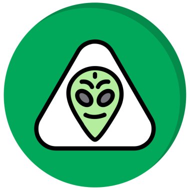 Uzaylı. Web simgesi basit illüstrasyon