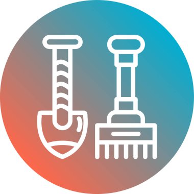 Mavi çizgi beyaz arka planda izole edilmiş çekiç simgesini geçti. Tamir için alet. Renkli daire düğmesi. vektör illüstrasyonu