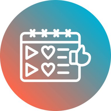 Kalp ikonu vektör illüstrasyonu