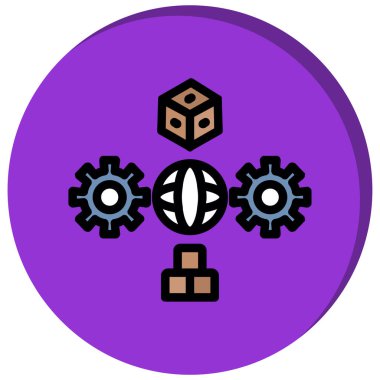 Teçhizat Web simgesi basit illüstrasyon