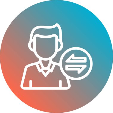 İş adamı simgesi soyut bir grupta izole edildi