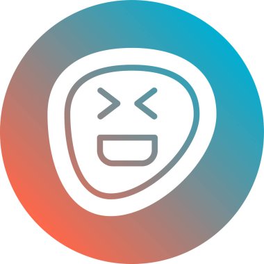 Beyaz arkaplanda izole edilmiş bir gülümseme simgesi olan renk maskesi. Mutlu yüz. Değişken şekilli mutlu bir yüz. vektör illüstrasyonu