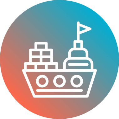 Gemi. Web simgesi basit illüstrasyon