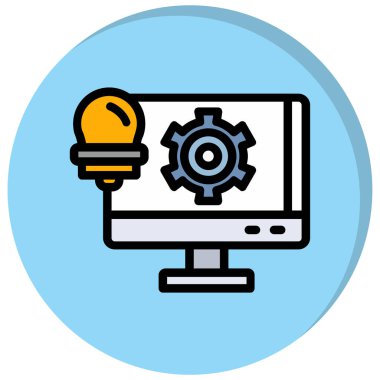 dizüstü bilgisayar ve vites vektör çizimi