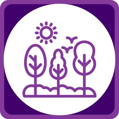 Ağaçlar simgesi, vektör illüstrasyonu