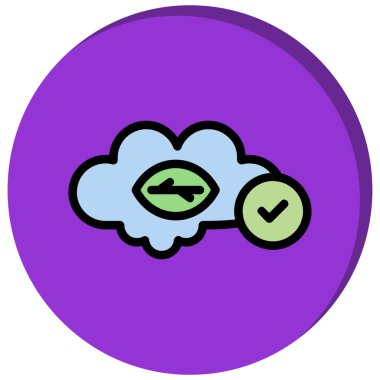 Bir karikatür bulut simgesinin vektör çizimi