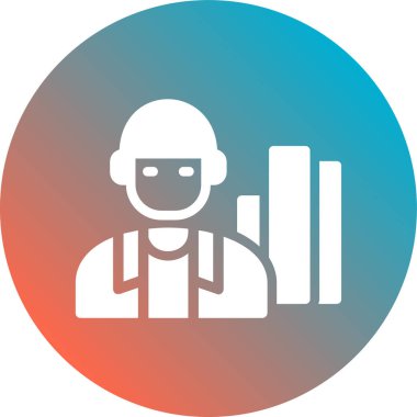 Koruyucu kask takan bir adamın vektör çizimi