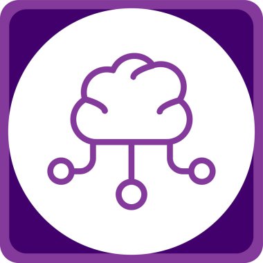 Bulut. Web simgesi basit illüstrasyon