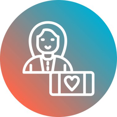 Kadın. Web simgesi basit illüstrasyon