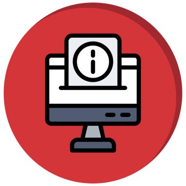 bilgisayar monitörü ikon vektör illüstrasyonu