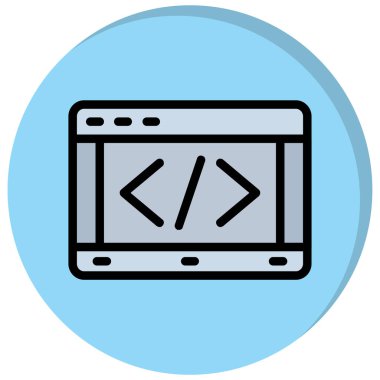 Düz simge, vektör, illüstrasyon programlanıyor