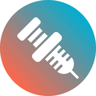 Çekiçli uzun bir gölge eğimli daire simgesinin çizimi