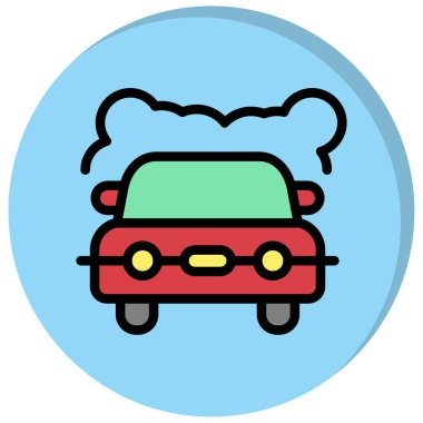 araba vektörü düz renk simgesi