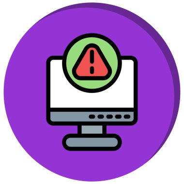 Ünlem işareti ve uyarı işareti olan bilgisayar monitörü