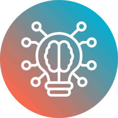 Uzun gölgeli beyaz çizgi ampul simgesi. Elektrik enerjisi işareti. Elektrik sembolü fikri. Kırmızı daire düğmesi. vektör.