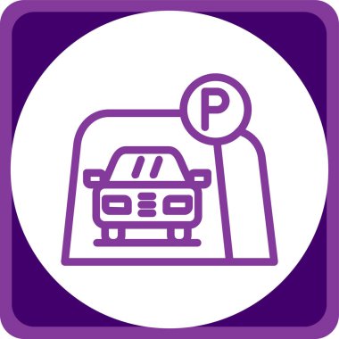 araba park simgesi vektör illüstrasyon