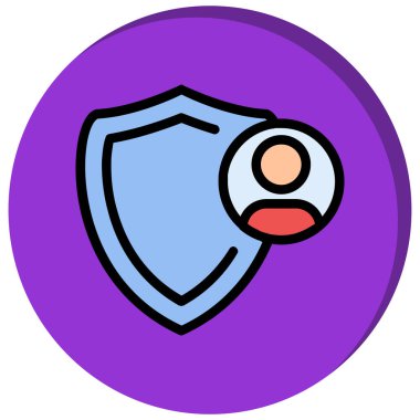 Güvenlik kalkanı simgesi. Web için güvenlik kalkanı vektör simgelerinin özet çizimi