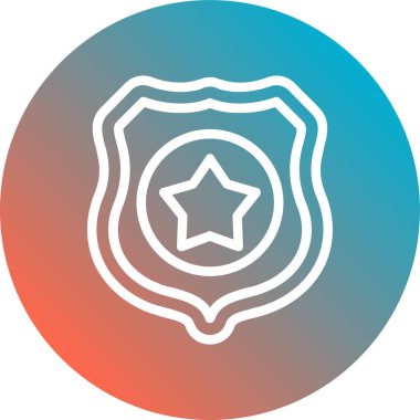 güzel polis çizgisi vektör çizgisi simgesi