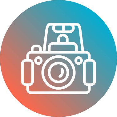 Kamera vektör glif simge tasarımı