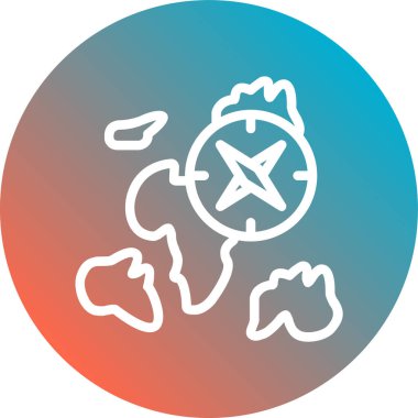 Bir harita simgesinin vektör illüstrasyonu