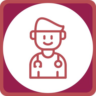 Hemşire hanım. Web simgesi basit illüstrasyon