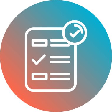 Kontrol Listesi Düz Vektör Simgesi