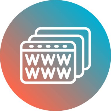 Eğilim biçimi izole edilmiş arkaplanda www simgesi