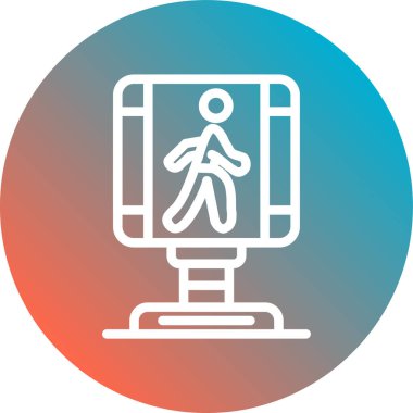 Yürürken dairesel vektör simgesi yuvarlak biçiminde